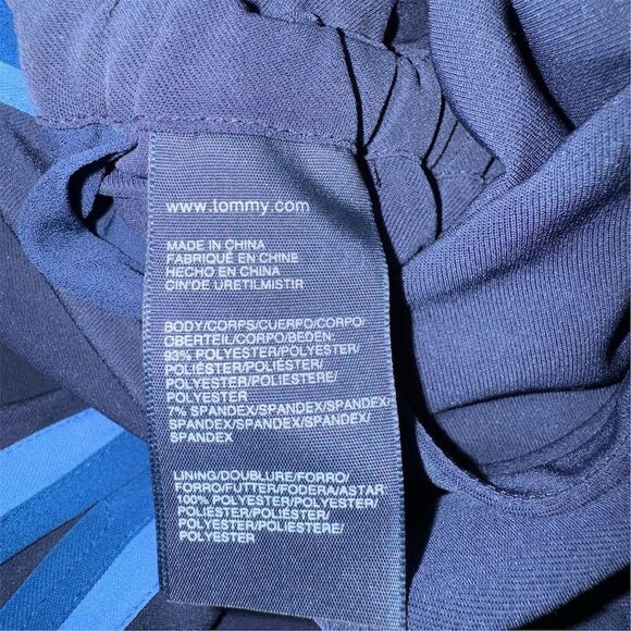 Tommy Hilfiger Women's Side Stripe Drawstring Blue V-Neck Jumpsuit Size 8 - Picture 10 of 16